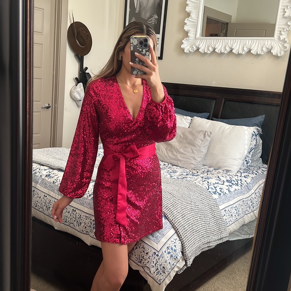 Pink sequin dress